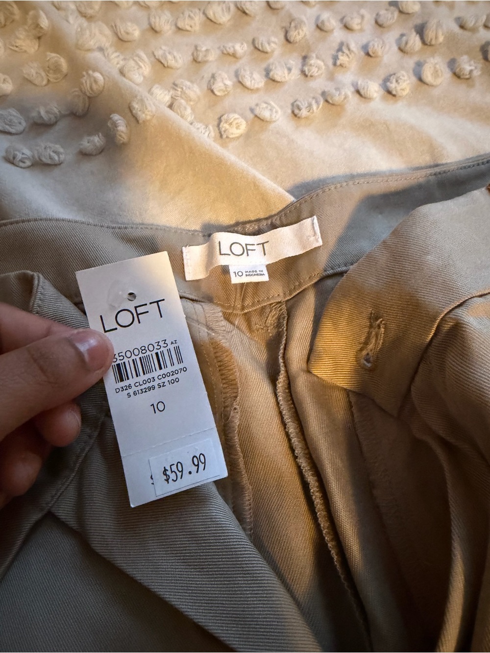 LOFT Tan/Khaki High-Rise Trousers